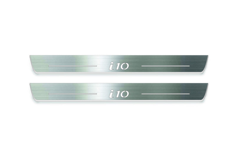 LED door sill plates Hyundai i10 II 2013+ stainless steel with i10 logo