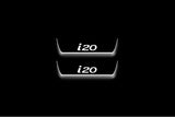 Hyundai i20 II 2014+ illuminated entry guards in stainless steel with i20 logo