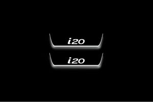 Hyundai i20 II 2014-2020 LED Door Sills Illuminated Scuff i20 Logo Stainless Steel Entry Guards Door Sills Decoin