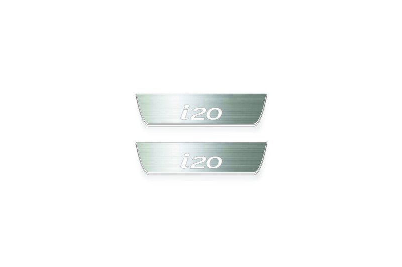 Hyundai i20 II 2014+ LED door sill plates stainless steel with i20 logo