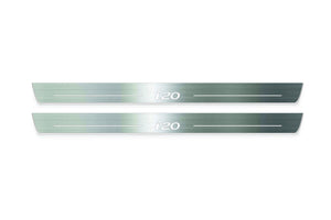 Hyundai i20 II 2014-2020 LED Door Sills Illuminated Scuff i20 Logo Stainless Steel Entry Guards Door Sills Decoin