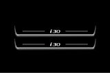LED door sill plates Hyundai i30 II 2012+ stainless steel with i30 logo