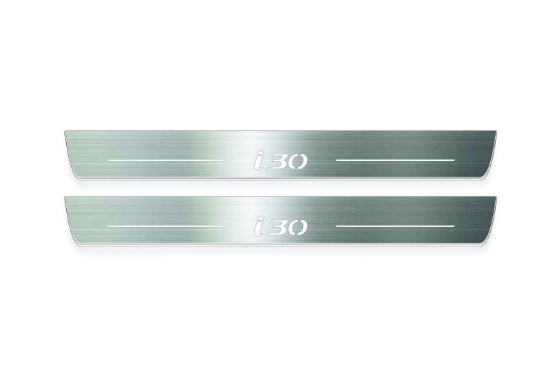 stainless steel LED door sill plates for Hyundai i30 II 2012+ with i30 logo