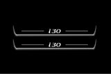 Hyundai i30 III 2017+ stainless steel illuminated entry guards with i30 logo
