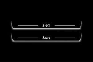 Hyundai i40 2012-2020 LED Door Sills Illuminated Scuff i40 Logo Stainless Steel Entry Guards Door Sills Decoin