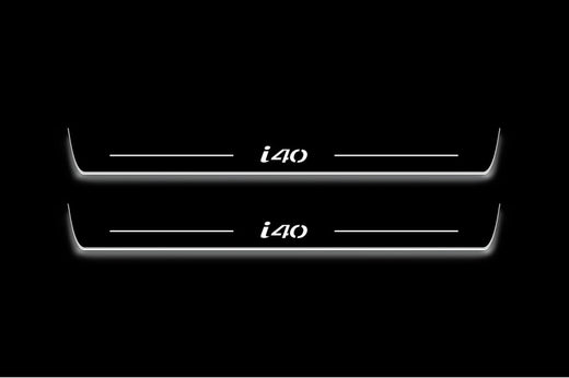 Hyundai i40 2012+ Stainless Steel LED Door Sills – i40 Logo