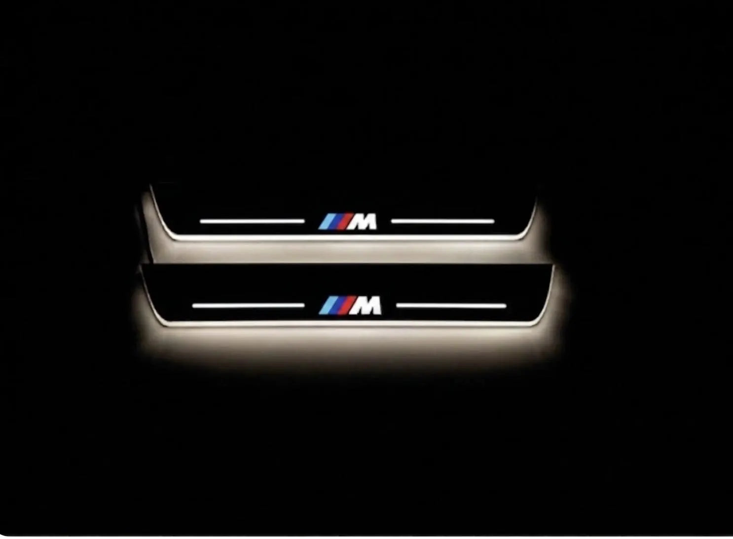 BMW 3 E90 E90 2008+ stainless steel LED door sill plates with M Performance logo