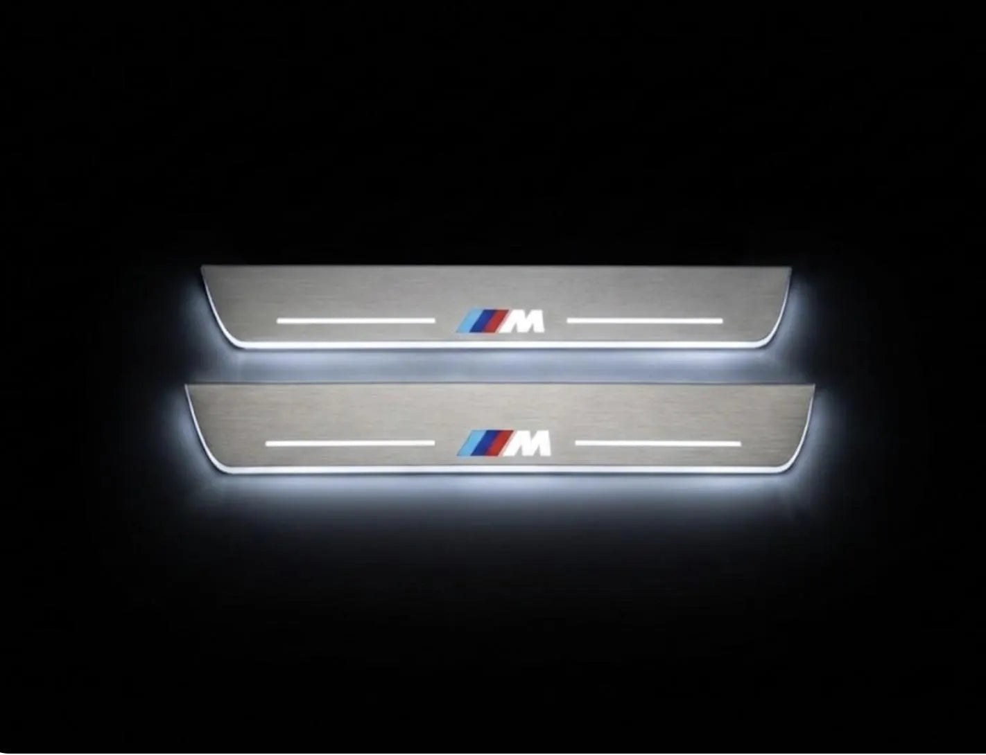 BMW 3 E90 E90 2008+ stainless steel LED door sill plates with M Performance logo