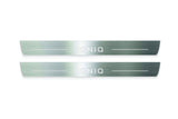 Hyundai Ioniq 2016+ door sill plates in stainless steel with Ioniq logo