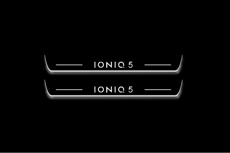 LED door sill plates Hyundai Ioniq 5 2021+ stainless steel with Ioniq 5 logo