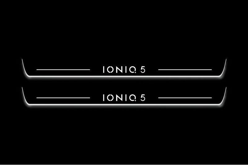 Hyundai Ioniq 5 2021+ LED door sill plates with Ioniq 5 logo
