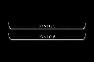 Hyundai Ioniq 5 2021+ LED Door Sills Illuminated Scuff Ioniq 5 Logo Stainless Steel Entry Guards Door Sills Decoin