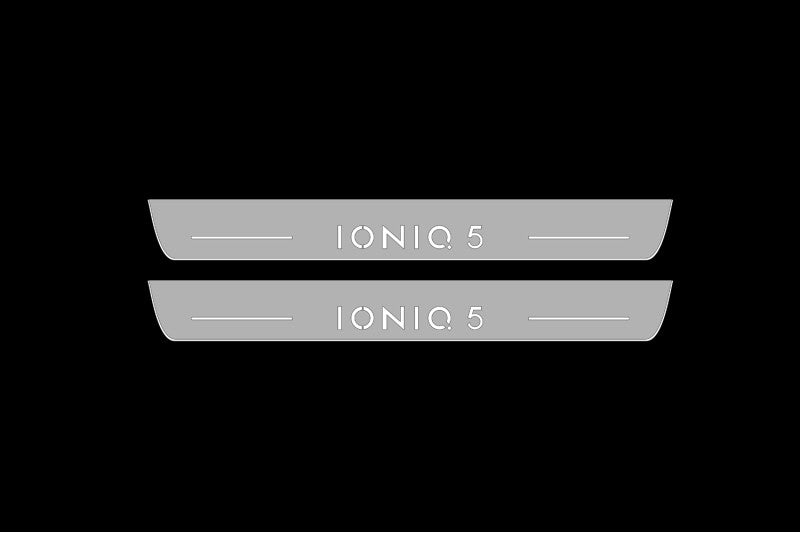 Hyundai Ioniq 5 2021+ LED Door Sills Illuminated Scuff Ioniq 5 Logo Stainless Steel Entry Guards Door Sills opdesign