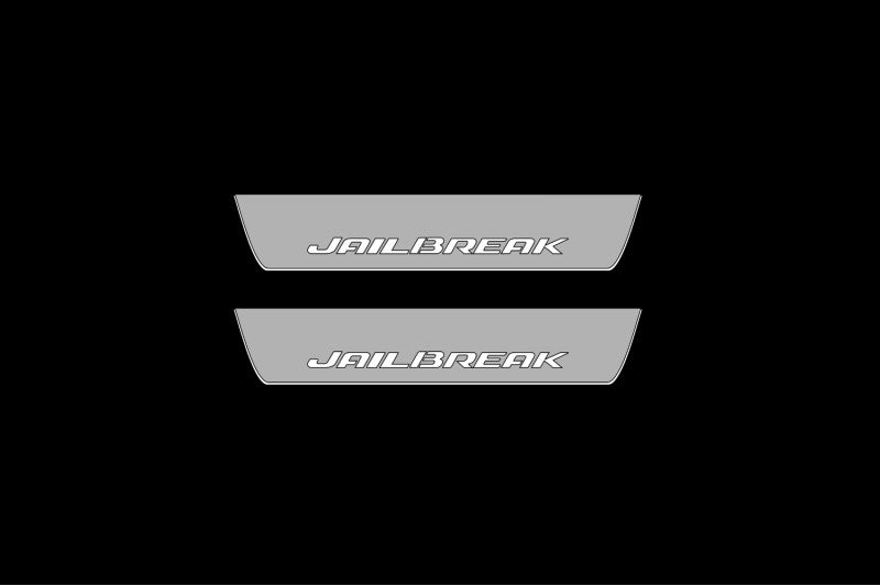 Dodge Charger 2011-2023 LED Door Sills Illuminated Scuff JAILBREAK Logo (Type 6) Stainless Steel Entry Guards Door Sills Deco