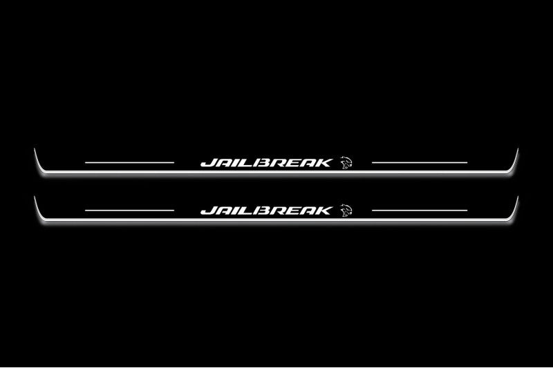 LED door sill plates for Dodge Challenger 2008+ with Jailbreak Hellcat logo