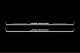 Dodge Challenger 2008+ entry guards in stainless steel with Jailbreak logo