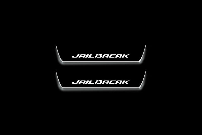 Dodge Charger LD 2011+ stainless steel LED door sill plates with JAILBREAK logo