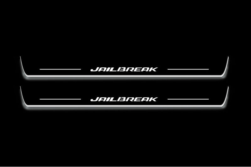 Dodge Charger LD 2011+ stainless steel LED door sill plates with JAILBREAK logo