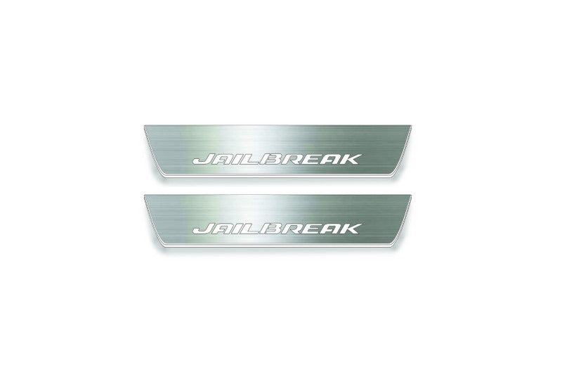 Dodge Charger LD 2011+ stainless steel LED door sill plates with JAILBREAK logo