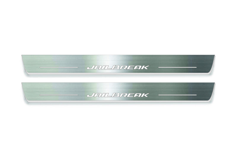 Dodge Charger LD 2011+ stainless steel LED door sill plates with JAILBREAK logo