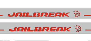 Dodge Challenger 2008+ illuminated entry guards in stainless steel with Jailbreak logo
