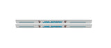 Catalog illustration of two long gray door sill plates with blue Jailbreak lettering flanked by Hellcat-head emblems on a white background.