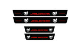 LED door sill plates Dodge Charger LD 2011+ in stainless steel with JAILBREAK SKULL logo