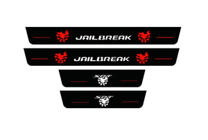 Dodge Charger 2023+ LED Door Sills Illuminated Scuff JAILBREAK SKULL Logo (Type 2) Stainless Steel Entry Guards Door Sills De