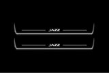 LED door sill plates Honda Jazz V 2020+ stainless steel with Jazz logo