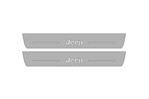 Illuminated LED Door Sill Tread Plates Jeep Grand Cherokee V 2021+ With Jeep Logo Jeep Led Door Sills opdesign