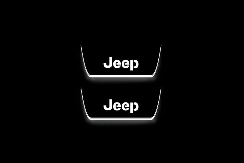 Jeep Grand Cherokee V 2021+ Stainless Steel LED Door Sills – Jeep Logo