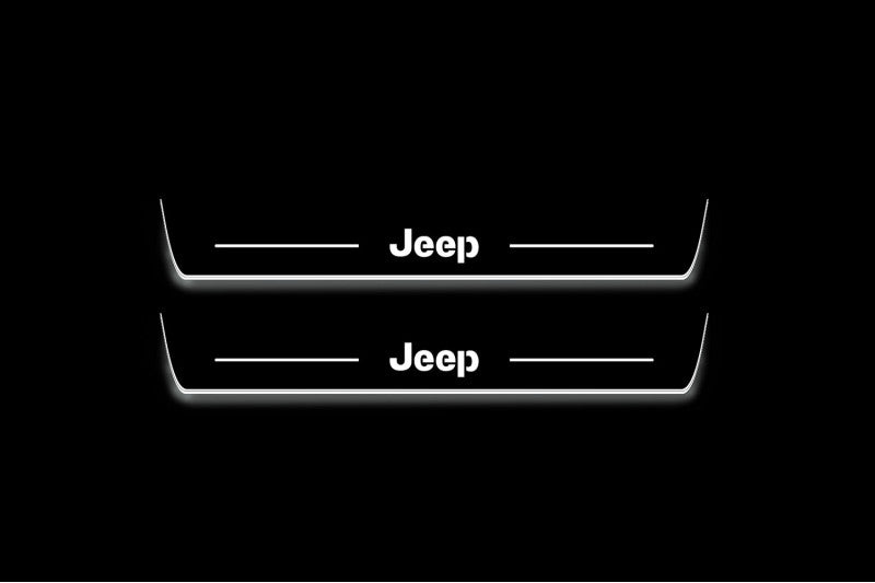 Jeep Grand Cherokee V 2021+ Stainless Steel LED Door Sills – Jeep Logo