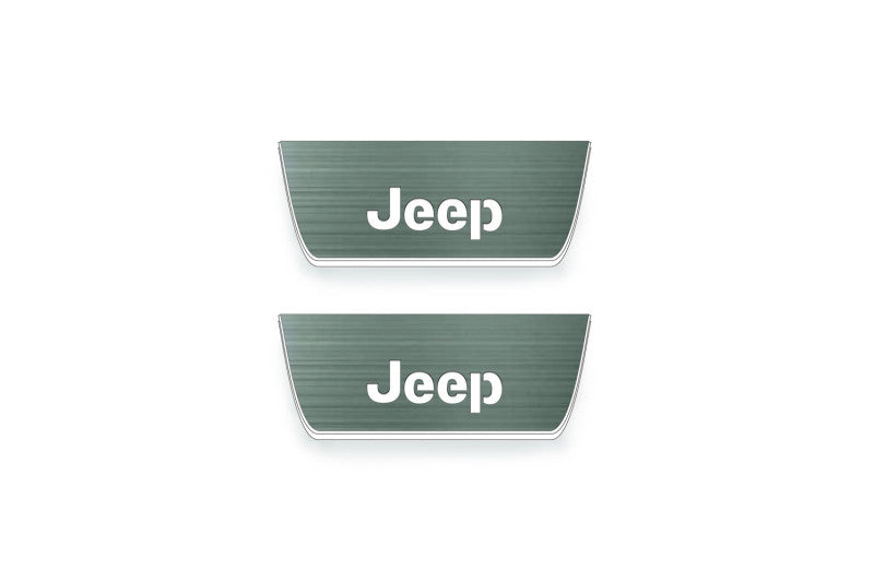 Jeep Grand Cherokee V 2021+ Stainless Steel LED Door Sills – Jeep Logo