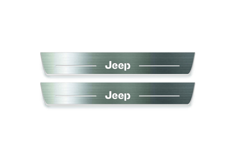 Jeep Grand Cherokee V 2021+ Stainless Steel LED Door Sills – Jeep Logo