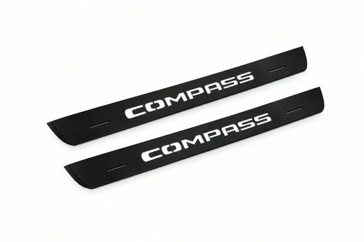 Jeep Compass MP 2016–Present — Matte PRO LED Door Sills — Compass Logo
