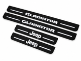 Jeep Gladiator JT Jeep Gladiator Matte PRO LED door sills, FRONT and REAR four-piece illustration, matte black with white illumination