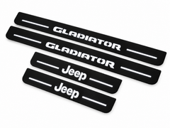 Jeep Gladiator JT Jeep Gladiator Matte PRO LED door sills, FRONT and REAR four-piece illustration, matte black with white illumination