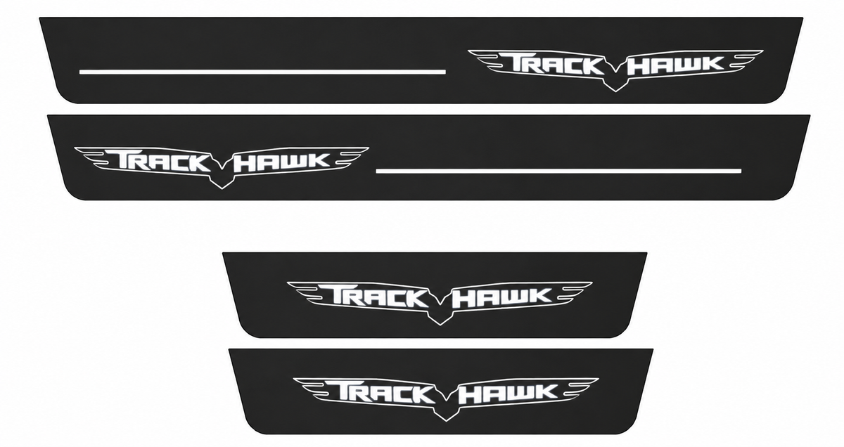 Jeep Grand Cherokee WK2 Matte PRO LED door sills with Track Hawk design