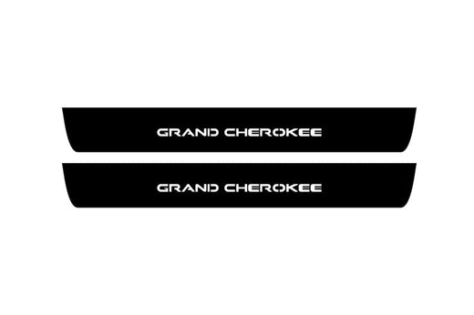 Jeep Grand Cherokee WL 2021–Present — Matte PRO LED Door Sills — Grand Cherokee Logo