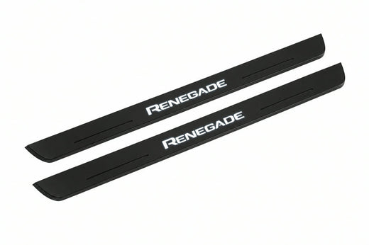 Jeep Renegade BU 2014–Present — Matte PRO LED Door Sills — Renegade Logo