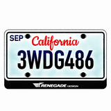 Jeep Renegade Design illuminated LED license plate badge with the shown artwork below an illustrative US plate; plate not included