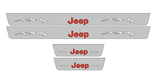 LED door sill plates Jeep Wrangler JK 2006+ in stainless steel with Jeep logo
