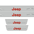 Illuminated LED Door Sill Tread Plates Jeep Compass II 2016+ With Jeep Logo Jeep Led Door Sills opdesign FLOW FRONT+REAR STAINLESS STEEL
