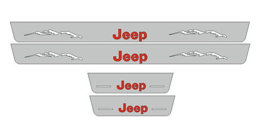 Jeep Compass MP 2016–Present — Stainless Steel LED Door Sills — Jeep Logo