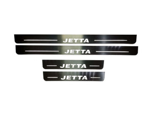Illuminated LED Door Sill Tread Plates Volkswagen Jetta VI 2010-2018 With Jetta Logo (type 1) Volkswagen Led Door Sills opdesign