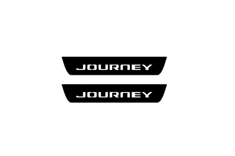 Dodge Journey 2009+ stainless steel illuminated entry guards with Journey logo