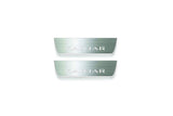 Two short silver-finished door sill plates with Kadjar lettering on a light background, straight-on view.
