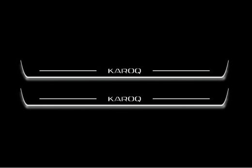 Škoda Karoq NU7 2017–Present — Stainless Steel LED Door Sills — Karoq Logo