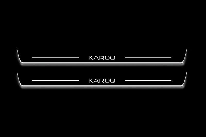 Skoda Karoq 2018+ Stainless Steel LED Door Sills – Karoq Logo