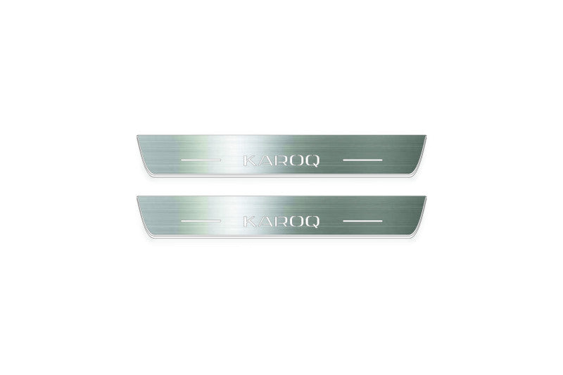 Skoda Karoq 2018+ Stainless Steel LED Door Sills – Karoq Logo